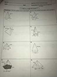 Geometry unit 11 volume and surface. Date Name Unit 11 Volume Surface Area Bell Chegg Com