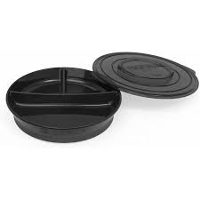 Cette assiette à 3 compartiments dispose de deux compartiments d'une capacité de 200 ml et d'un compartiment d'une capacité de 375 ml. Assiette A Compartiments Avec Couvercle Twistshake Noir