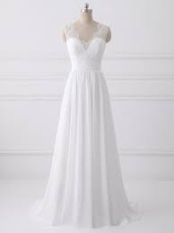 Beautiful White Chiffon Party Dress Simple Beach Wedding Dress With Bow Chiffon Party Dress Bow Wedding Dress Cheap Beach Wedding Dresses V Neck Wedding Dress