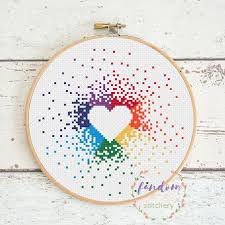 Looking for an advice video on how to design cross stitch patterns? Rainbow Heart Cross Stitch Pdf Pattern Instant Digital Download Geek Cross Stitch Pattern Rainbow Cross Stitch Pattern Rainbow Splash Wallpapers