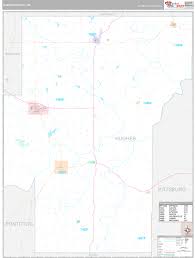 Hughes County, OK Carrier Route Wall Map Premium Style by MarketMAPS