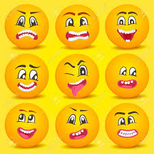 Conjunto De Dibujos Animados Emoticon Ilustracion Vector Aislado Felicidad Enojo Alegria Miedo Carita Sorpresa Divertidos Rostros Comicos Personajes Emoji Lindas Caras Sonrientes Con Diferentes Expresiones Faciales Ilustraciones Vectoriales