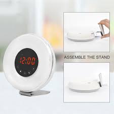 Aliexpress Com Buy Touch Control Wake Up 7 Color Led Light Sunrise Simulation Alarm Clock With 6 Natural Sounds Fm Radio Sno Alarm Clock Led Lights Led Color