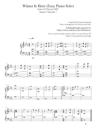 Download game of thrones violin piano sheet music pdf that you can try for free. Winter Is Here Easy Piano Solo Sheet Music For Piano Solo Musescore Com
