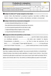 Des exercices de conjugaison français cm1 variés. Evaluation Futur De L Indicatif Cm1 Cycle 3 Bilan Et Controle Corrige