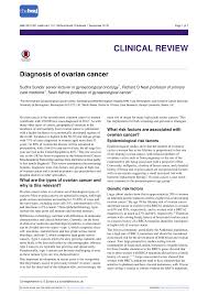 People can be reassured that if they need medical attention their gp practice is still there for them and they will determine how to best support patients, based on their symptoms. Pdf Diagnosis Of Ovarian Cancer