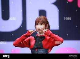 Honda Hitomi of South Korean girl group Izone, stylized as IZ*ONE, performs  during the filming session for an episode of music television program 