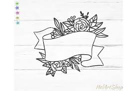 Download Floral Ribbon Svg Wedding Flowers Svg Wedding Monogram Svg 682353 Cut Files Design Bundles