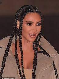 Kanye West Looks Uncharacteristically Cheerful After Yeezy Pfw Show Kim Kardashian Braids Kardashian Braids Kim Kardashian Hair