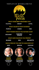 Join us as we gear up for spo. Hocus Pocus Which Sanderson Sister Are You Instagram Story Template Instagram Story Questions Instagram Story Template Instagram Story