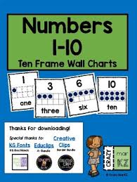 numbers 1 10 ten frame wall charts