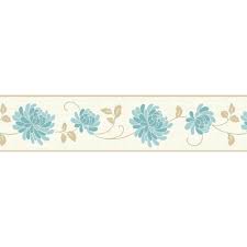 Check spelling or type a new query. Celina Floral Flower Wallpaper Border Teal Blue Grey Cream