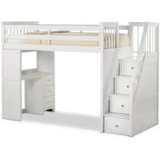 Flynn Loft Bed With Storage Stairs And Desk Value City Furniture And Mattresses Bunk Beds With Stairs White Loft Bed Bunk Bed Designs