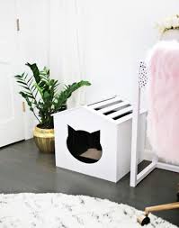 14 Facons De Cacher La Litiere Du Chat Et De L Integrer A La Decoration De La Piece Boite A Litiere Litiere Chat Toilette Pour Chat