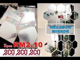 Pm yakin pemilik di pasaraya besar memesan barangan dengan nilai yang lebih besar dari kedai rm2. Cermin Ecoshop Rm2 10 Hexagonal Mirror Small Living Room Makeover Youtube