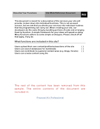 Describe Your Web Site Functions Worksheet R03 Project Management Templates Web Site Development Describe Yourself