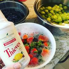 One Of My Fav Ways To Use My Thieves Household Cleaner Is As A Fruit And Veggie Wash Do You Thieves Household Cleaner Young Living Oils Recipes Washing Fruits