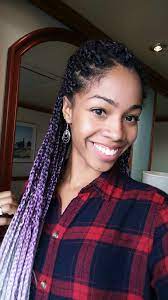 Grey and Purple Ombre Box Braids Inspiration - ComfyGirlCurls
