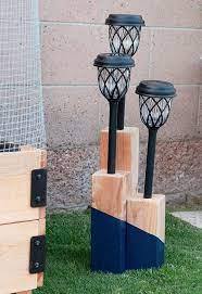 Diy Solar Light Post Using 4x4 Boards Solar Lights Diy Solar Light Crafts Diy Outdoor Lighting