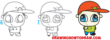 How To Draw A Chibi Boy With A Cute Bug On His Baseball Hat Easy Step By Step Drawing Tutorial For Kids Beginners How To Draw Step By Step Drawing Learn how to draw a boy for kids easy and step by step. how to draw a chibi boy with a cute bug