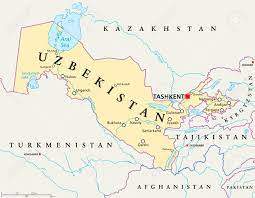 Uzbekistan has an area of 447,400 square kilometres (172,700 sq mi). Uzbekistan Political Map With Capital Tashkent National Borders Important Cities Rivers And Lakes Doubly Landlocked Country And Republic In Central Asia English Labeling Illustration Royalty Free Cliparts Vectors And Stock Illustration Image