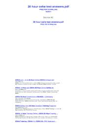 8 Hour Hazwoper Test Answers Osha 8 Hour Hazwoper Refresher