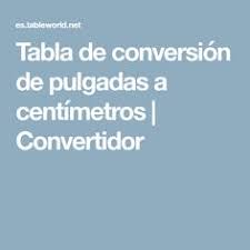 Tabla De Conversion De Pulgadas A Centimetros Convertidor Tabla De Conversiones Tabla Conversiones