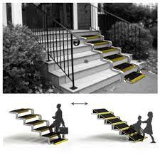 When faced with the need for a wheelchair ramp, four basic material options are available: Convertible Stair Ramp Home Accessibility Design Concept Accessibility Design Handicap Accessible Home Wheelchair Ramp