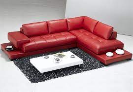 Provide ample seating with sectional sofas. Modern Red Leather Sectional Sofa Tos Fy633 1