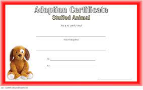 Stuffed Animal Adoption Certificate Template Free 1 Adoption Certificate Pet Adoption Certificate Pet Adoption