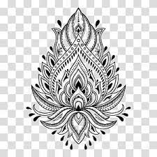 Black Flower Henna Tattoo Mehndi Stencil Template Henna Transparent Background Png Cli Geometric Pattern Art Floral Illustration Free Mandala Coloring Books
