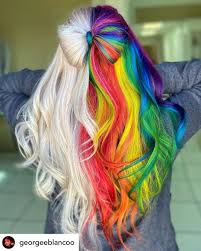 First thing to know, if you have dark hair, you're going to need to bleach it in order for the color to show. 14 Of The Most Magnificent Rainbow Hair Color Ideas In The World