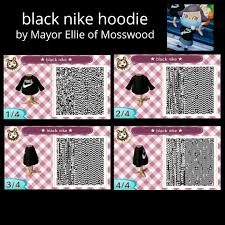 Animal Crossing Qr Code Black Nike Jumper Pattern In 2020 Animal Crossing 3ds Animal Crossing Qr Animal Crossing