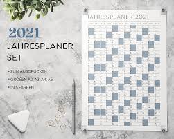 Dieser kalender 2021 entspricht der unten gezeigten grafik, also kalender mit kalenderwochen und feiertagen, enthält aber zusätzlich eine übersicht zum kalender, welcher. Kalender 2021 Zum Ausdrucken In 6 Farben Grossen A2 A3 A4 A5 Set Swomolemo Printables