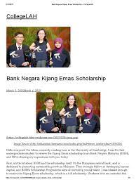 Bank negara malaysia (bnm) is very committed to educate malaysia's young talents through this bnm scholarship programme. Bank Negara Kijang Emas Scholarship Collegelah Gce Advanced Level United Kingdom Cognition