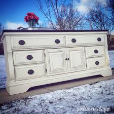 Off White Dresser With Dark Stained Top And Oil Rubbed Bronze Hardware Junk Love Boutique White Rustic Dresser White Antique Dresser White Dresser Bedroom