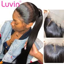 Eva hair 180 density pre plucked 360 lace frontal wig brazilian straight hair wig with baby hair bleached knots【w94】. Luvin Human Hair Lace Frontal Closure With Baby Hair Straight 13x4 Ear To Ear Pre Plucked 100 Remy Brazilian Hair Closure Pre Aliexpress