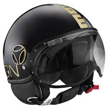 Momo Design Jet Helmet Momo Fgtr Classic Black Gold