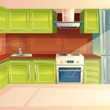 Are you searching for cartoon kitchen png images or vector? Vector Cartoon Modern Kitchen Interior Background Cartoon Background Modern Kitchen Interiors Design
