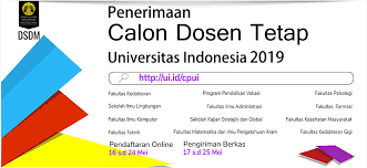 The latest tweets from @lowongandosen Penerimaan Calon Dosen Tetap Universitas Indonesia 2019 Departemen Matematika Departemen Matematika