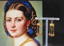 Buy Antique Style Triple Pendant Gold Earrings, 2 Models Online in India