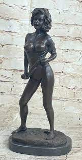 FEMALE NUDE STATUE S Erotic Art Sexy Lady Pin up Figure Figurine Statue  Bronze 