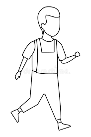 Choose from 3500+ cartoon boy graphic resources and download in the form of png, eps, ai or psd. Kid Boy Walking Cartoon Black And White Stock Vector Illustration Of Friends Preschooler 139493562