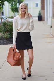 Black A Line Mini Skirt Black A Line Mini Skirt With A Sweater For Fall Love This Tote And The Color Miniskirt Falloutfit Preppys Black A Line Skirt A Line Mini Skirt Mini Skirts