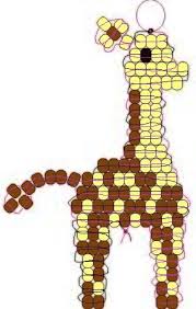 Giraffe Pony Bead Animals Pony Bead Crafts Pony Bead Projects