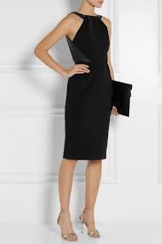Dion Lee Exit Leather Trimmed Jersey Crepe Dress 1 065 Editors Notes Details Dion Lee Is Celebrated For Black Dresses Classy Black Leather Dresses Dresses