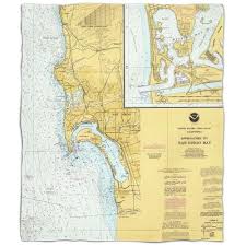 Island Girl Ca San Diego Ca Nautical Chart Fleece Throw