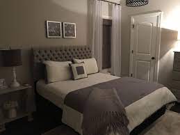 Guest Bedroom Accessible Beige On Walls With Gray Bedding Beige Bed Grey Bedding Guest Bedroom