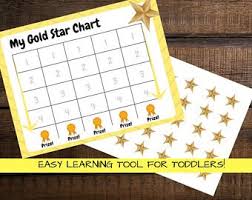 Gold Star Chart Etsy