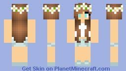 Flower Girl Brown Hair Flower Skin Series Minecraft Skin Flower Skin Flowers In Hair Brown Hair